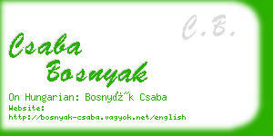 csaba bosnyak business card